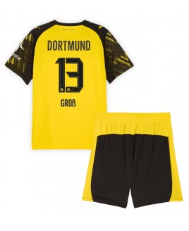Günstige Borussia Dortmund Pascal Gross #13 Heimtrikotsatz Kinder 2025-26 Kurzarm (+ Kurze Hosen)
